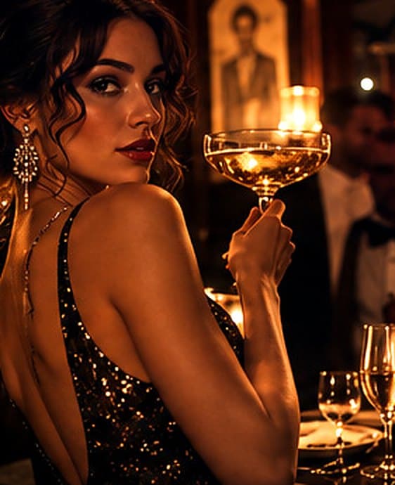 Elegante Silvesternacht mit Champagner im Kerzenlicht